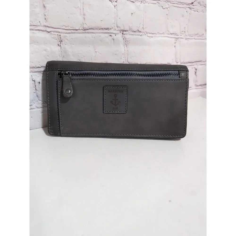 Harbour 2nd Luja Gray Leather Wallet Bi Fold Wallet NWOT 7 X 4 - Picture 5 of 11